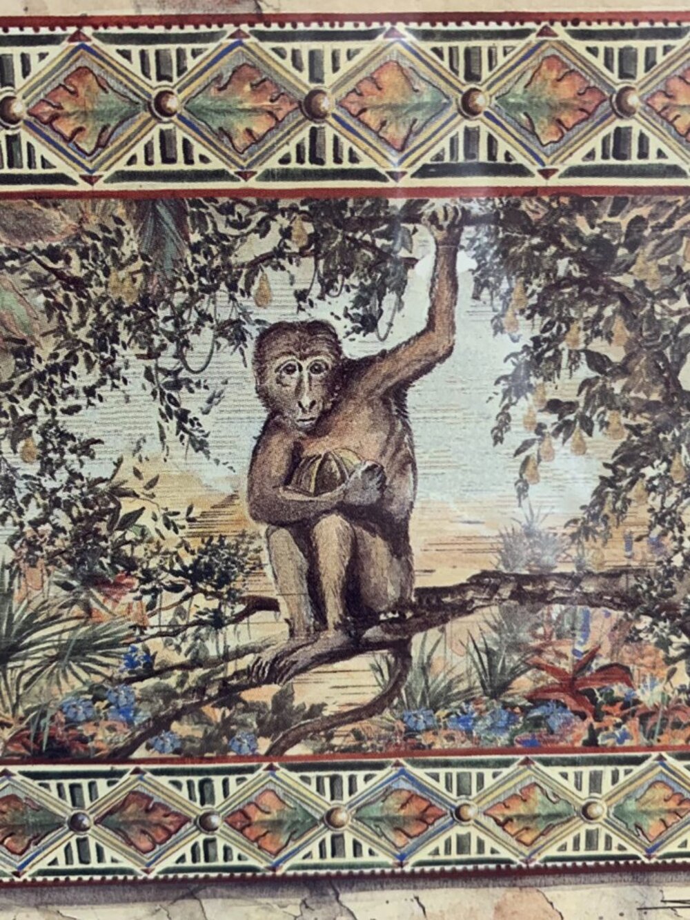 Vintage Framed Set of 2 Tropical Monkey Prints in the Jungle by Steve Butler - Picture 2 of 9